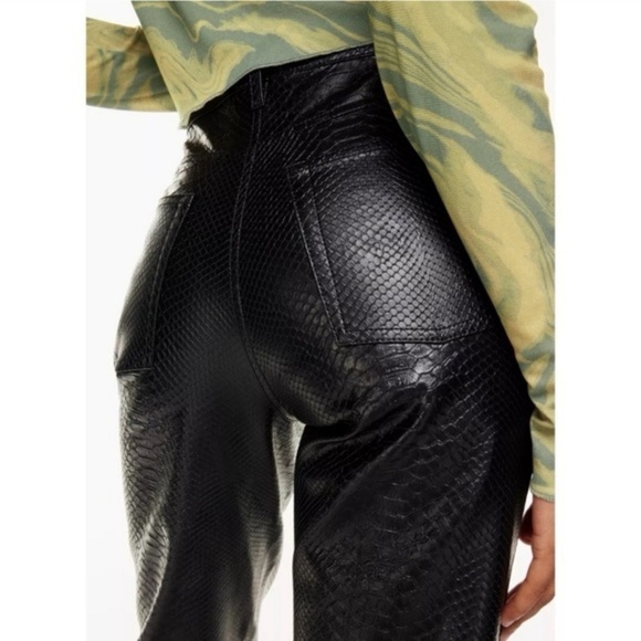 609. Wilfred Vegan Leather Pants in Black Python Embossed Size 6 - Picture 2 of 11